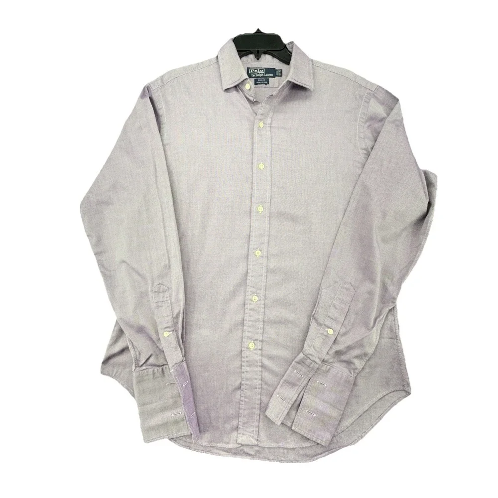 Vintage Polo Ralph Lauren Mens 15 35 Knit Purple Oxford Satin Effect‎